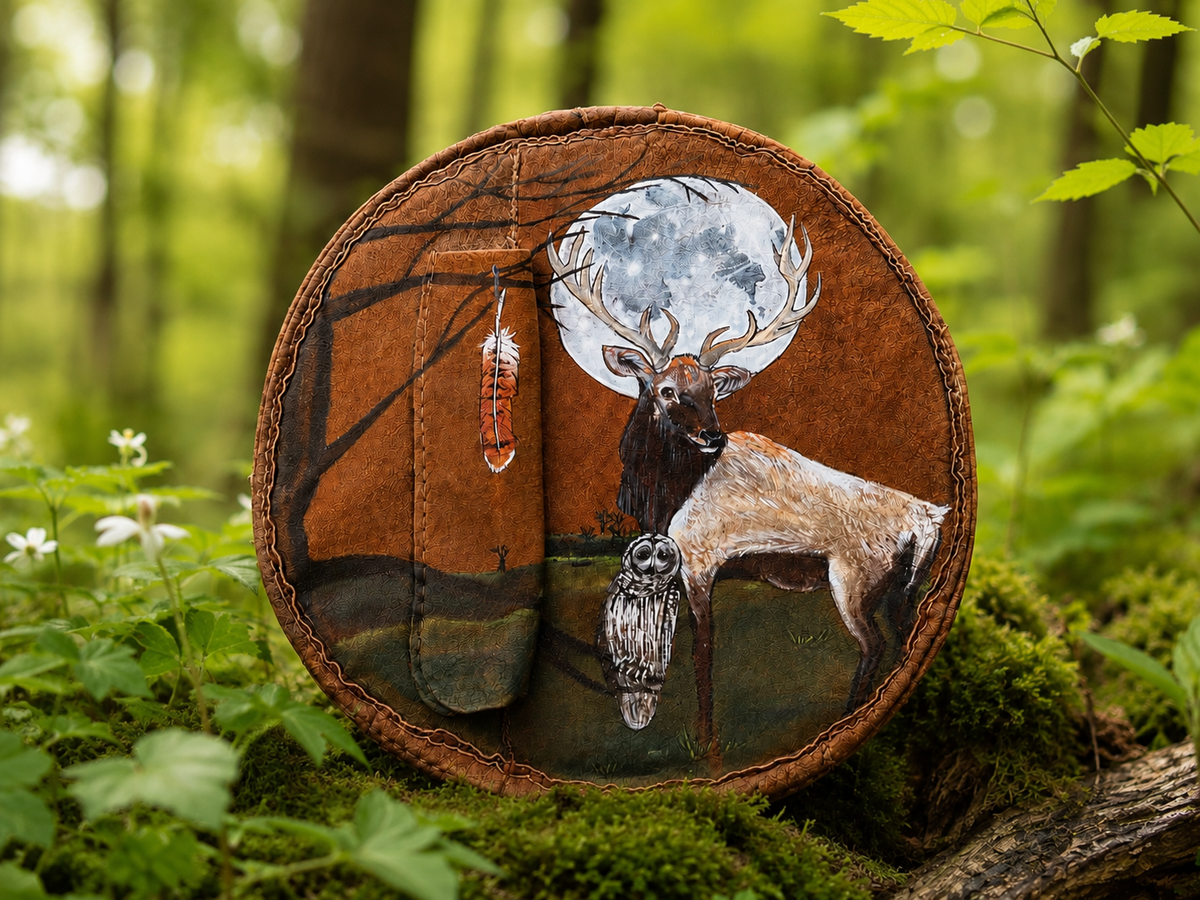 16-18 18-20 inch Bespoke, made-to-order, shamanic drum cover or shaman drum bag, entirely hand crafted from reclaimed beaver lamb fur coat for a perfectly cushioned sanctuary for you sacred instrument. Sustainable artisan craft.