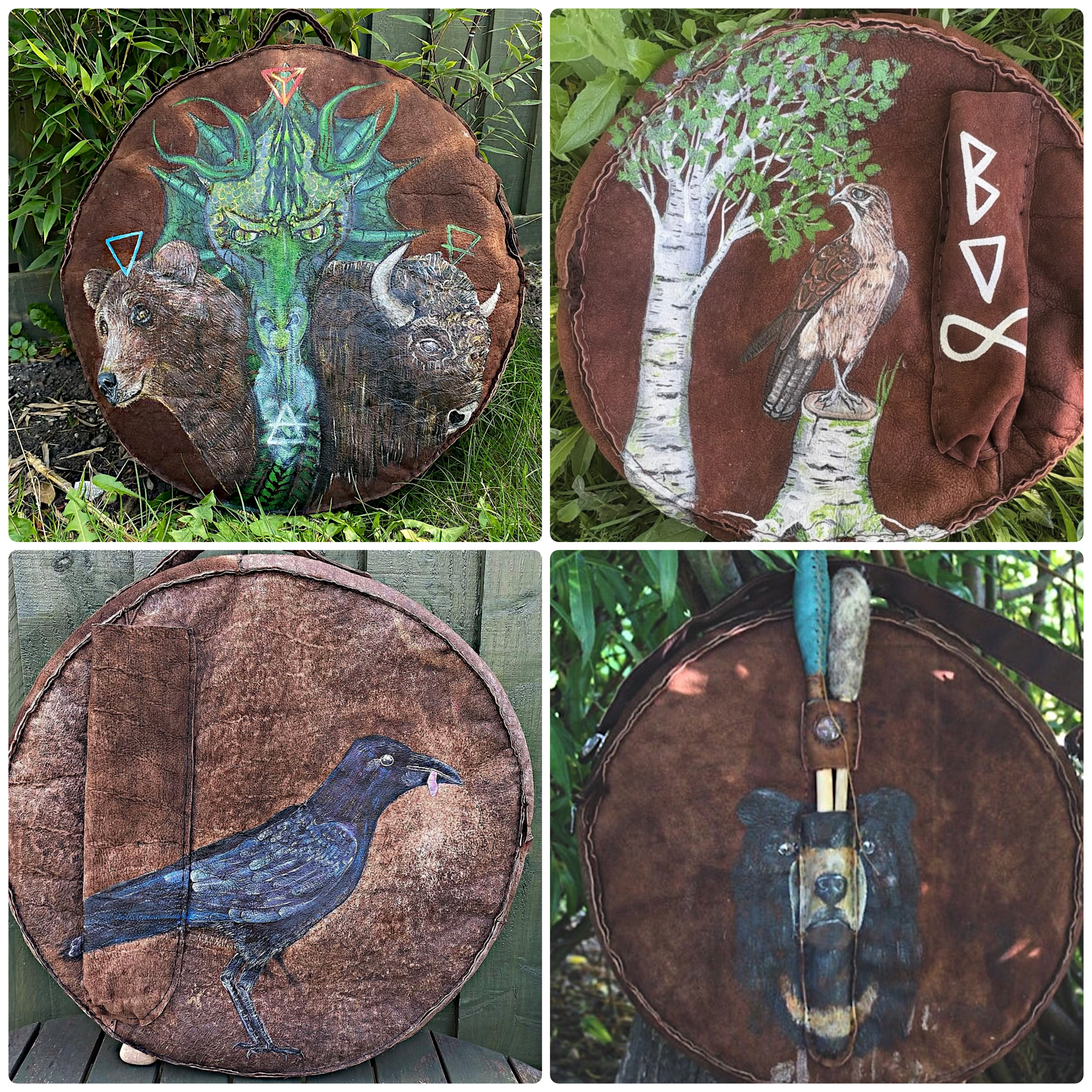12-14 inch Bespoke, made-to-order shamanic drum cover or shaman drum bag, crafted from recycled beaver lamb fur for a perfectly cushioned sanctuary for your sacred instrument.
