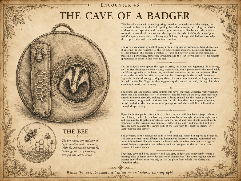 18-20 inch Bespoke, made-to-order, shamanic drum cover or shaman drum bag, entirely hand crafted from reclaimed beaver lamb fur coat for a perfectly cushioned sanctuary for you sacred instrument. Sustainable artisan craft.