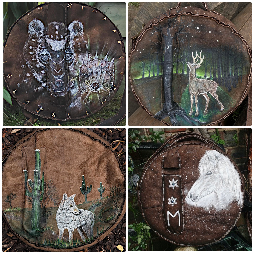 12-14 inch Bespoke, made-to-order shamanic drum cover or shaman drum bag, crafted from recycled beaver lamb fur for a perfectly cushioned sanctuary for your sacred instrument.