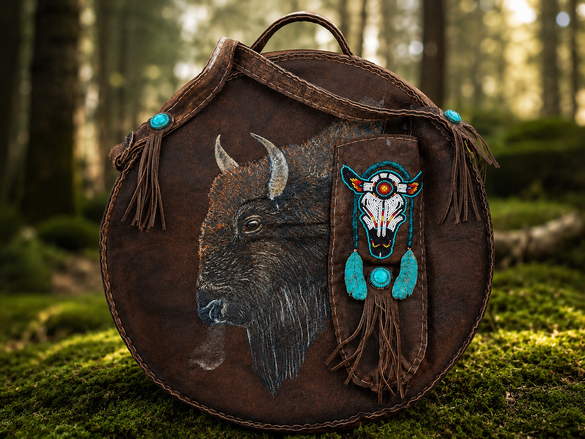 16-18 18-20 inch Bespoke, made-to-order, shamanic drum cover or shaman drum bag, entirely hand crafted from reclaimed beaver lamb fur coat for a perfectly cushioned sanctuary for you sacred instrument. Sustainable artisan craft.