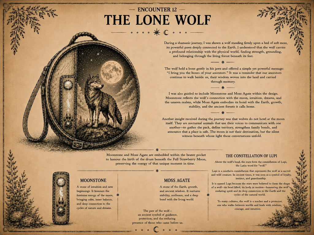 18-20 inch Bespoke, made-to-order, shamanic drum cover or shaman drum bag, entirely hand crafted from reclaimed beaver lamb fur coat for a perfectly cushioned sanctuary for you sacred instrument. Sustainable artisan craft.