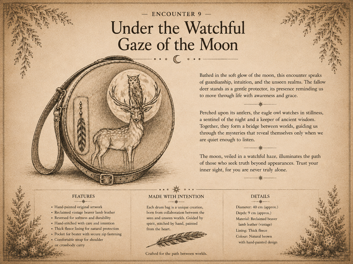 16-18 18-20 inch Bespoke, made-to-order, shamanic drum cover or shaman drum bag, entirely hand crafted from reclaimed beaver lamb fur coat for a perfectly cushioned sanctuary for you sacred instrument. Sustainable artisan craft.