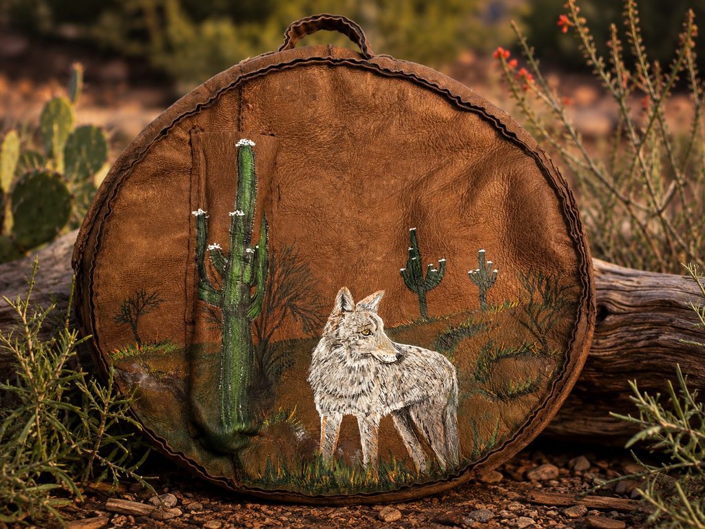 18-20 inch Bespoke, made-to-order, shamanic drum cover or shaman drum bag, entirely hand crafted from reclaimed beaver lamb fur coat for a perfectly cushioned sanctuary for you sacred instrument. Sustainable artisan craft.