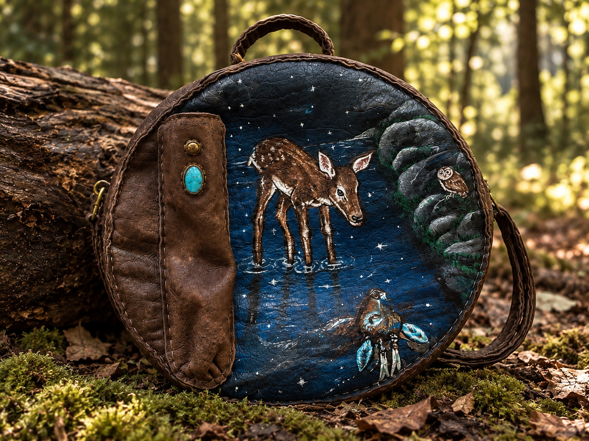 16-18 18-20 inch Bespoke, made-to-order, shamanic drum cover or shaman drum bag, entirely hand crafted from reclaimed beaver lamb fur coat for a perfectly cushioned sanctuary for you sacred instrument. Sustainable artisan craft.